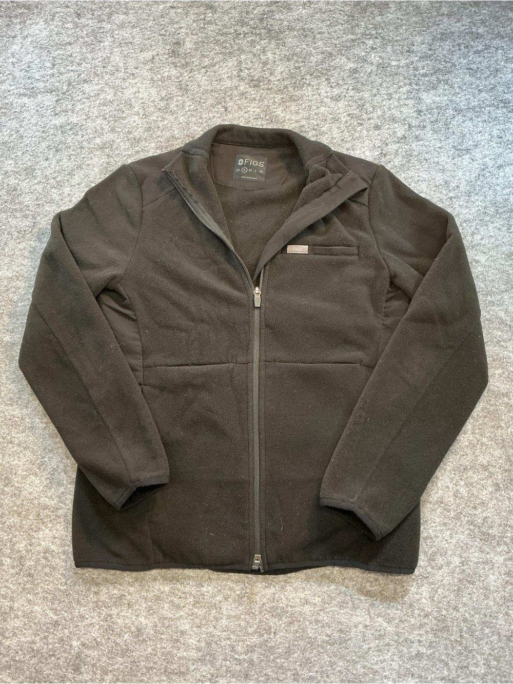 FIGS Scrubs Medical Black Full-Zip Fleece Jacket Size S